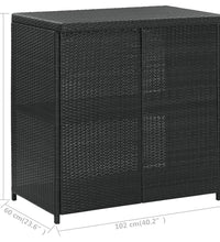 3-tlg. Bar Set Poly Rattan Schwarz