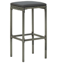 3-tlg. Bar Set Poly Rattan Grau