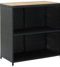 3-tlg. Bar-Set Poly Rattan Schwarz
