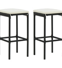 3-tlg. Bar-Set Poly Rattan Schwarz