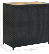 3-tlg. Bar-Set Poly Rattan Schwarz