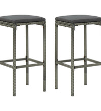 3-tlg. Bar Set Poly Rattan Grau