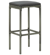 3-tlg. Bar Set Poly Rattan Grau