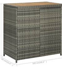 3-tlg. Bar Set Poly Rattan Grau