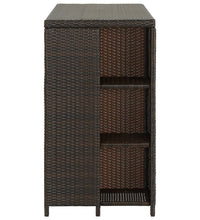 Bartisch mit Regal Braun 120x60x110 cm Poly Rattan