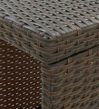 Bartisch mit Regal Braun 120x60x110 cm Poly Rattan