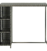 Bartisch mit Regal Grau 120x60x110 cm Poly Rattan
