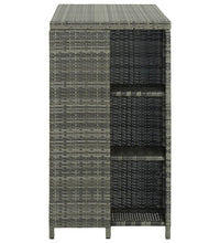 Bartisch mit Regal Grau 120x60x110 cm Poly Rattan