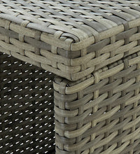 Bartisch mit Regal Grau 120x60x110 cm Poly Rattan