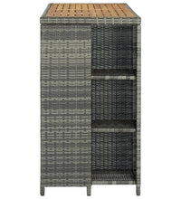 Bartisch mit Regal Grau 120x60x110 cm Poly Rattan