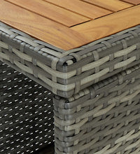Bartisch mit Regal Grau 120x60x110 cm Poly Rattan