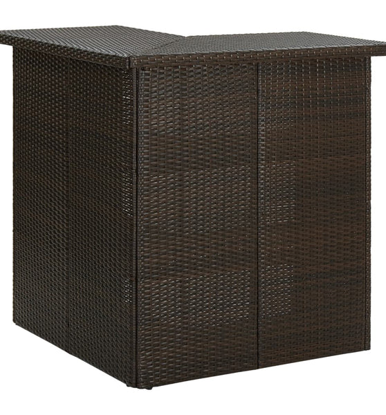 Eck-Bartisch Braun 100x50x105 cm Poly Rattan