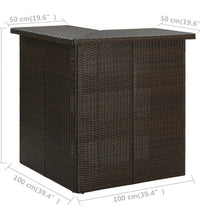 Eck-Bartisch Braun 100x50x105 cm Poly Rattan