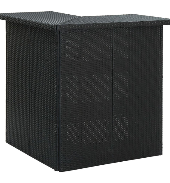 Eck-Bartisch Schwarz 100x50x105 cm Poly Rattan