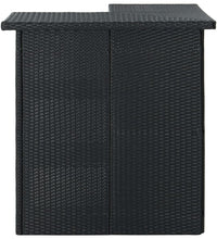 Eck-Bartisch Schwarz 100x50x105 cm Poly Rattan
