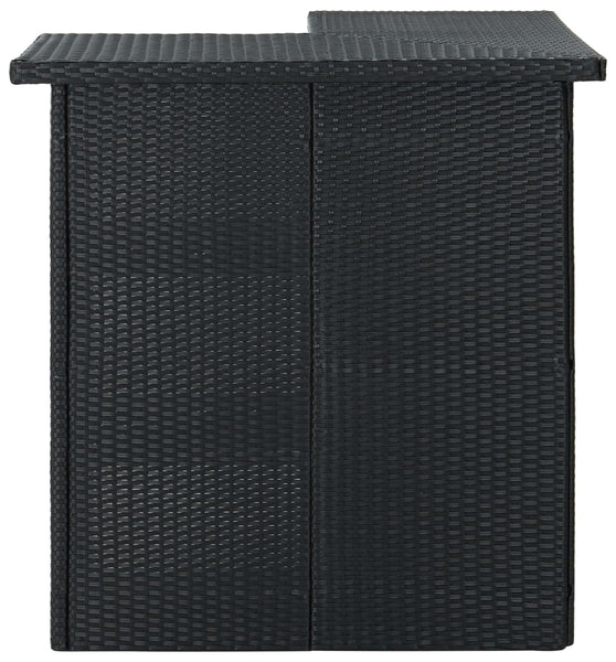 Eck-Bartisch Schwarz 100x50x105 cm Poly Rattan