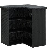 Eck-Bartisch Schwarz 100x50x105 cm Poly Rattan