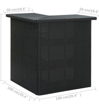 Eck-Bartisch Schwarz 100x50x105 cm Poly Rattan
