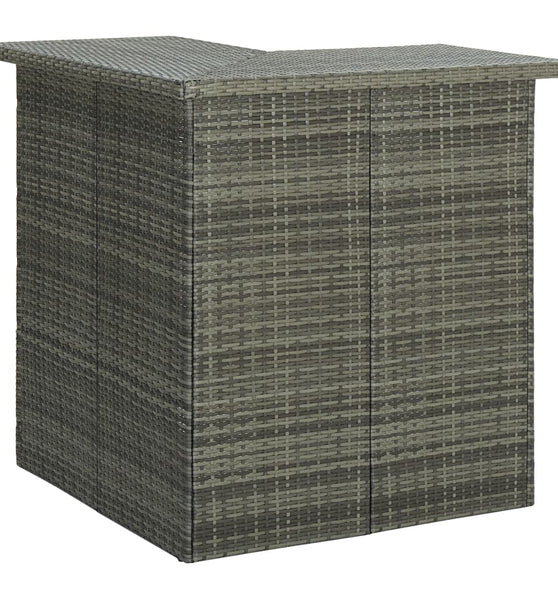 Eck-Bartisch Grau 100x50x105 cm Poly Rattan