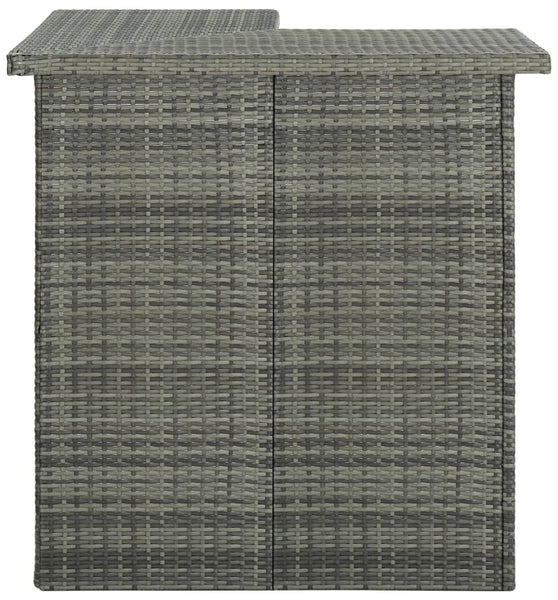 Eck-Bartisch Grau 100x50x105 cm Poly Rattan