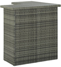 Eck-Bartisch Grau 100x50x105 cm Poly Rattan