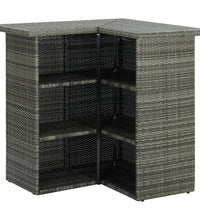 Eck-Bartisch Grau 100x50x105 cm Poly Rattan