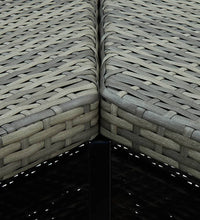 Eck-Bartisch Grau 100x50x105 cm Poly Rattan