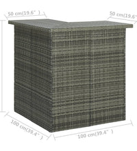 Eck-Bartisch Grau 100x50x105 cm Poly Rattan