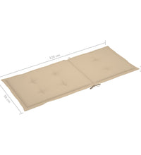 Gartenstuhlauflagen für Hochlehner 6Stk. Beige 120x50x3cm Stoff