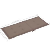 Gartenstuhlauflagen für Hochlehner 6Stk. Taupe 120x50x3cm Stoff