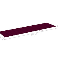 Sonnenliegen-Auflage Weinrot 200x50x3 cm Oxford-Gewebe