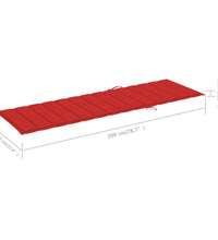 Sonnenliegen-Auflage Rot 200x60x3 cm Oxford-Gewebe