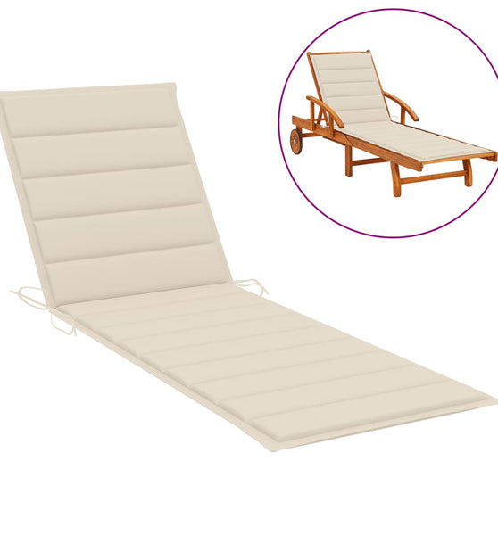 Sonnenliegen-Auflage Creme 200x70x3 cm Oxford-Gewebe