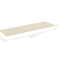 Sonnenliegen-Auflage Creme 200x70x3 cm Oxford-Gewebe