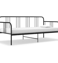 Schlafsofa Bettgestell Schwarz Metall 90x200 cm