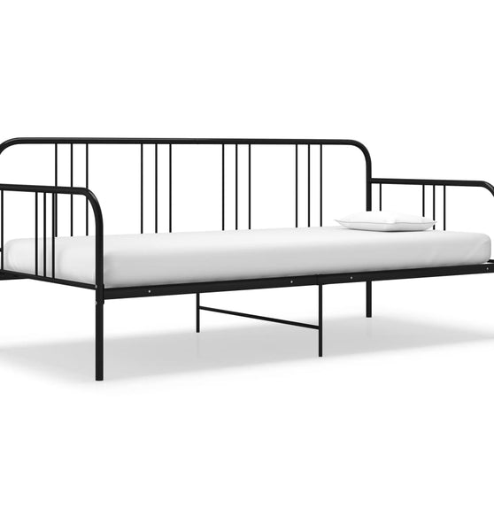 Schlafsofa Bettgestell Schwarz Metall 90x200 cm