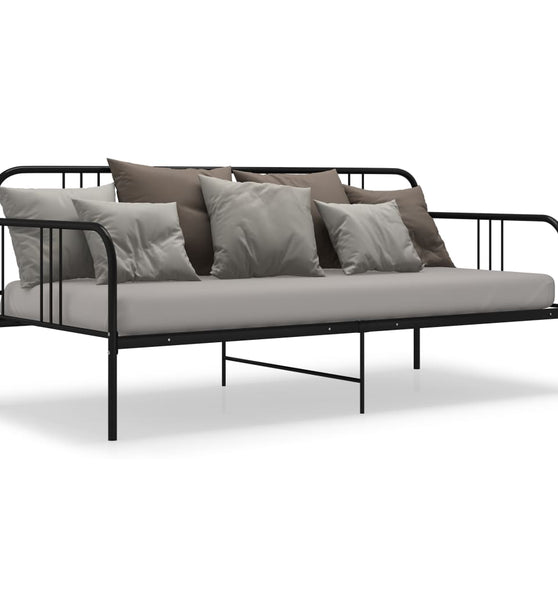 Schlafsofa Bettgestell Schwarz Metall 90x200 cm