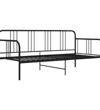 Schlafsofa Bettgestell Schwarz Metall 90x200 cm