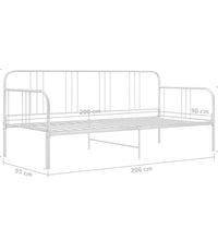 Schlafsofa Bettgestell Weiß Metall 90x200 cm