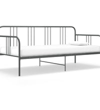 Schlafsofa Bettgestell Grau Metall 90x200 cm