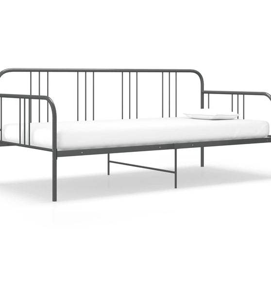 Schlafsofa Bettgestell Grau Metall 90x200 cm