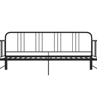 Tagesbett Ausziehbar Schwarz Metall 90x200 cm