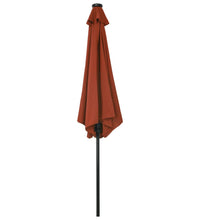 Sonnenschirm mit LED-Beleuchtung Stahl-Mast 300 cm Terrakotta