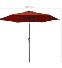 Sonnenschirm mit LED-Beleuchtung Stahl-Mast 300 cm Terrakotta
