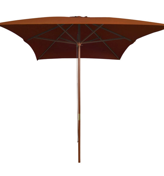 Sonnenschirm mit Holz-Mast 200x300 cm Terrakotta