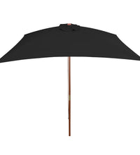 Sonnenschirm mit Holz-Mast 200x300 cm Schwarz