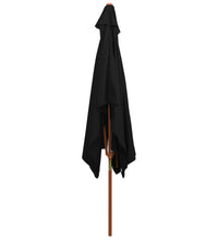 Sonnenschirm mit Holz-Mast 200x300 cm Schwarz