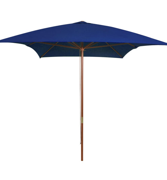 Sonnenschirm mit Holz-Mast 200x300 cm Blau
