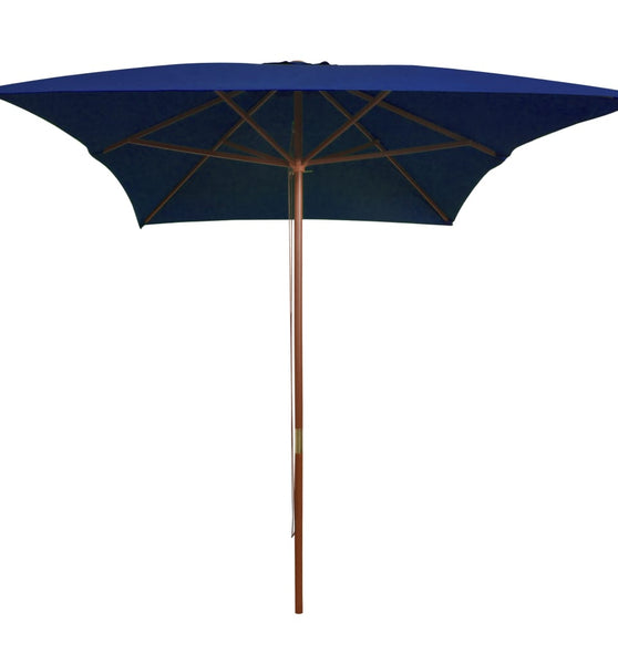 Sonnenschirm mit Holz-Mast 200x300 cm Blau