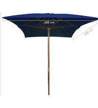 Sonnenschirm mit Holz-Mast 200x300 cm Blau